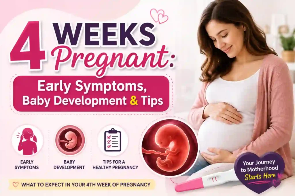 4 Weeks Pregnant Early Symptoms, Baby Development & Tips